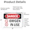 Signmission Oxygen In Use Danger Sign, Vinyl Decal, 5in W x 3.5in L, 2PK OS-2PACK-DS-D-35-L-1513 - alternate 2